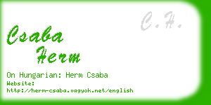 csaba herm business card